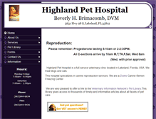 Tablet Screenshot of highlandpethospital.net